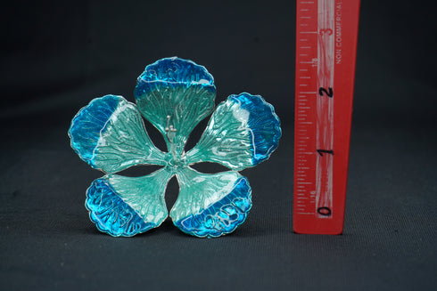Pure Silver Big Flower green And Blue 22g